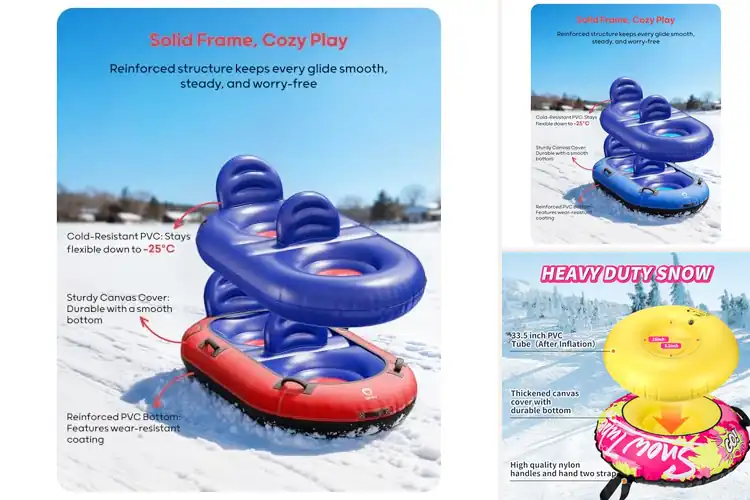 Detailed view of Best Blow Up Sleds with Handles for Epic Snow Rides