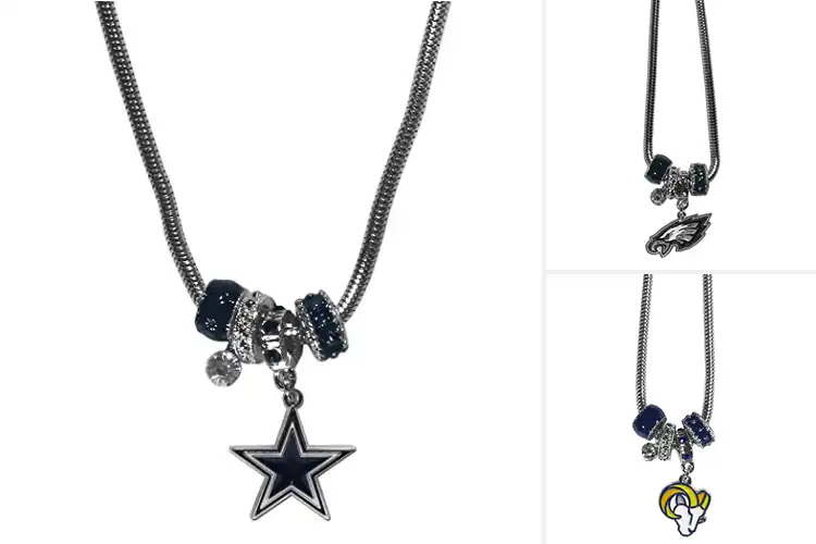 Detailed view of Best Euro Style Bead Necklace With Rhinestones