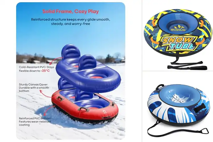 Detailed view of Best Heavy Duty Canvas Covered Snow Sled