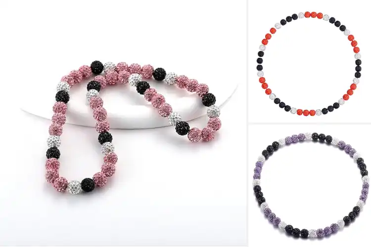 Detailed view of Best Team Color Rhinestone Necklaces